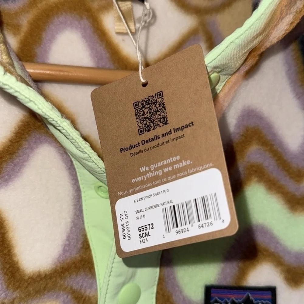 Patagonia popover Brown green unisex Crewneck Sweater synchilla xl kids